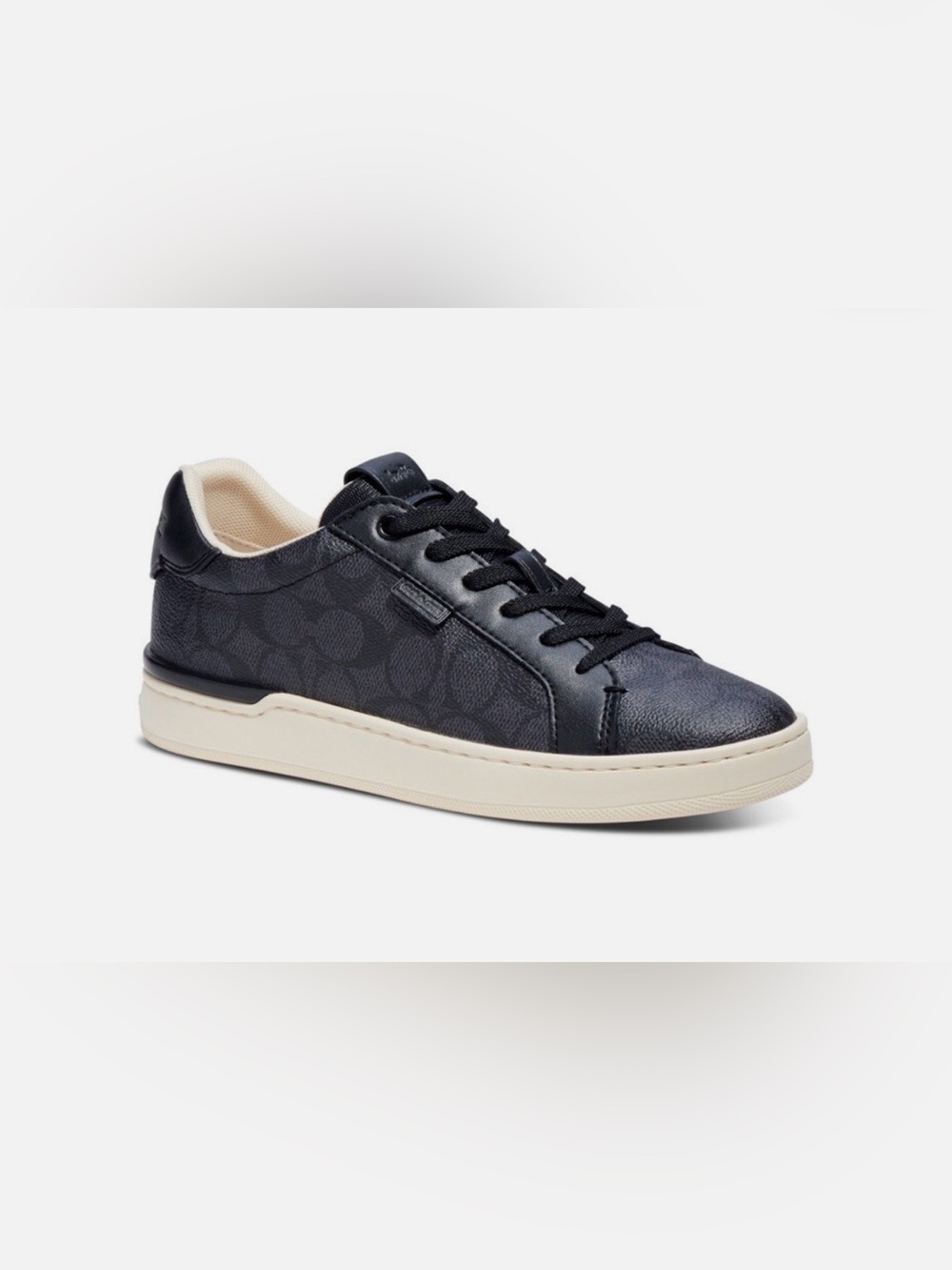 Coach Black Signature Low-Top Sneakers with Cream Sole